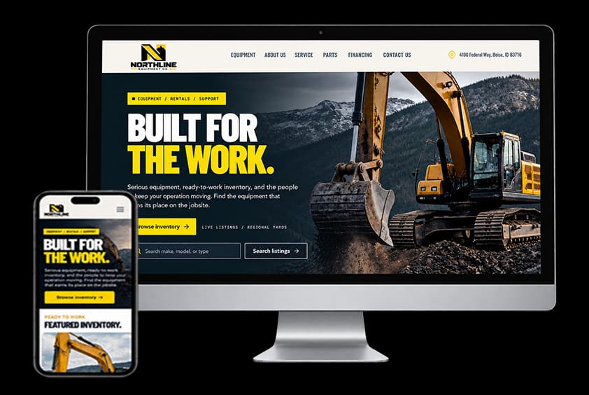Northline dealer website displayed on a desktop monitor and mobile phone